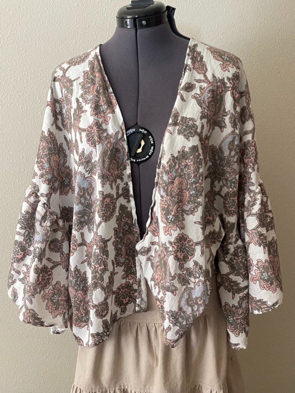 Boho Printed Cardigan Shawl Kimono Bell Sleeve Whimsy Coastal Cowgirl